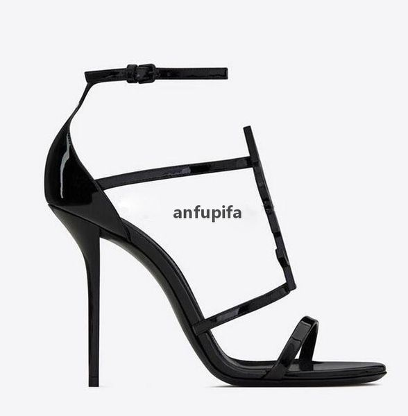 

wedding dress shoes ladies sandal opyum black high heels sandals exquisite and comfortable strap women letters patent leathers si yslity yqn