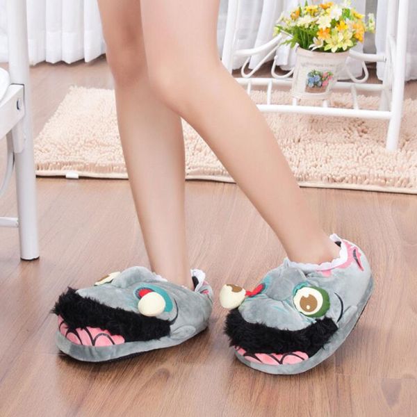 

slippers winter warm zombie slippers women  fits most pranks funny sliders female eu size 3542 home shoes ladies slipper 220926, Black