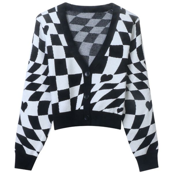 

901 2022 runway autumn women's sweaters brand same style v neck black long sleeve cardigan women's mingmei, White;black