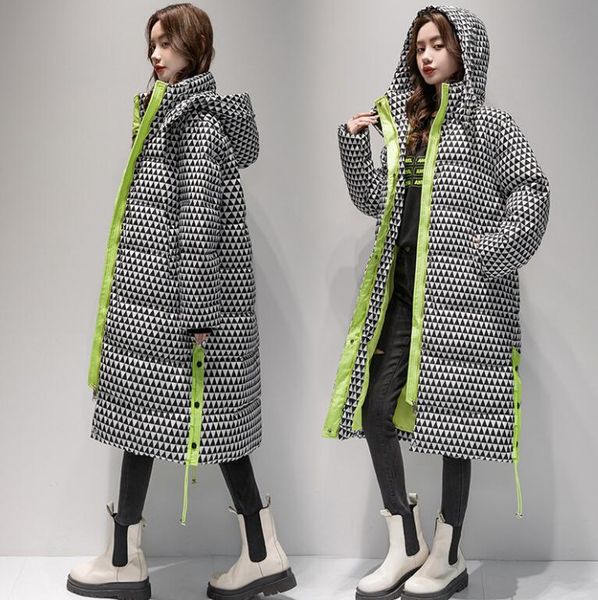 

women long cotton padded stand collar parkas 2022 female casual loose thick warm autumn winter coats jackets outerwear, Black