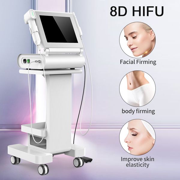 

multi-functional beauty equipment 8d hifu high intensity focused ultrasound skin care wrinkle removal machine body contouring fat loss slimm, Black;white