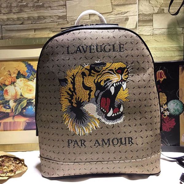 

canvas backpacks men insect printed travel bag fashion old flower letters schoolbag zipper closed adjustable shoulder strap large capacity b