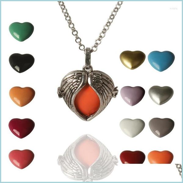 

pendant necklaces pendant necklaces harmony bola necklace angel wing music chime ball cage sweater chain drop delivery 2021 jewelshops dhrrd, Silver