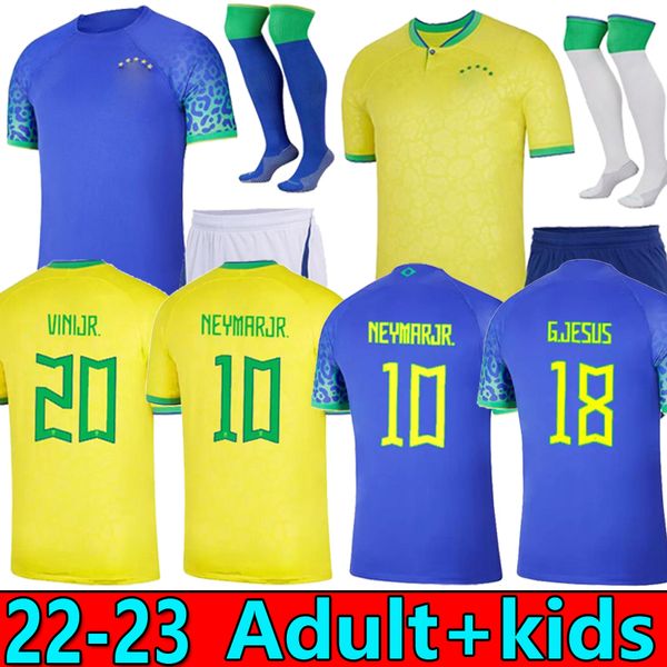 

suits paqueta coutinho brazils soccer jersey 2022 world football shirt cup firmino 22 23 marquinhos vini jr antony silva dani alves kids kit, Black
