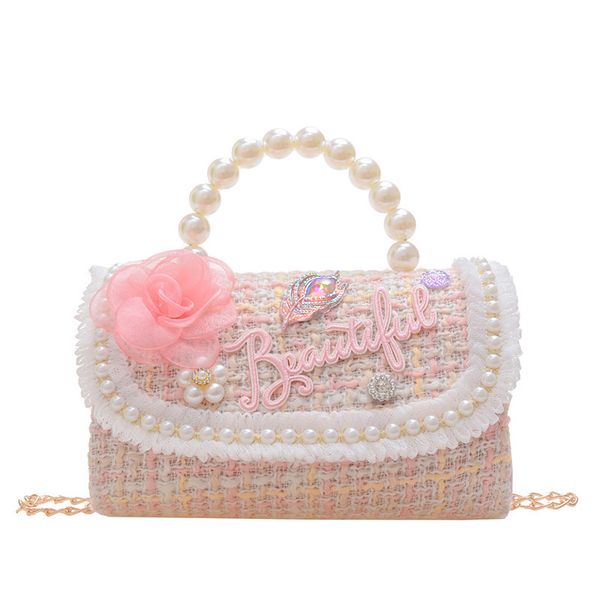 

backpacks korean style kids linen purses and handbags cute girls princess crossbody bag kawaii child tote hand gift 220924
