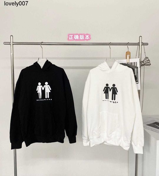 

dsigner men's hoodies sweatshirts paris hooded autumn loose balencaigass fashion men women, Black