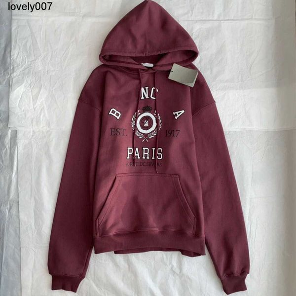 

designer men's long hoodies sweatshirts paris red hoodie women's clothing autumn pullover loose fashion brand balencaigass, Black