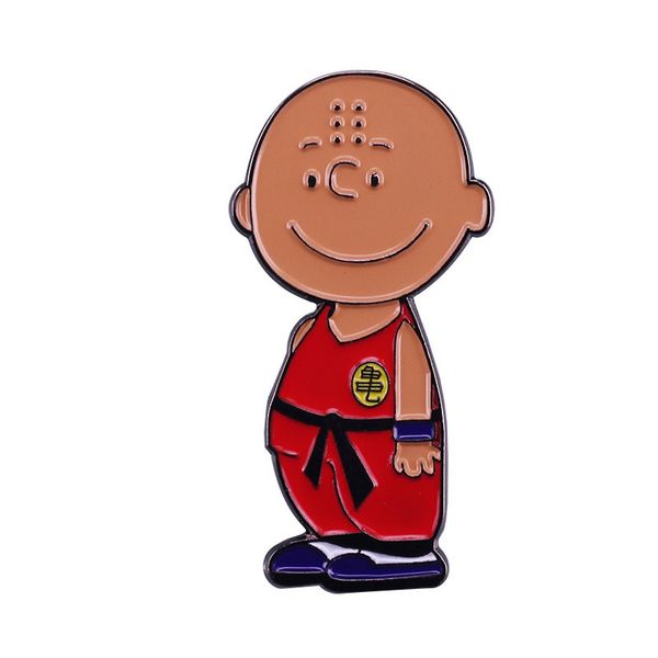 

japan anime dbz kuririn cute cartoon copper enamel clothes lapel badge brooch pin accessories, Blue