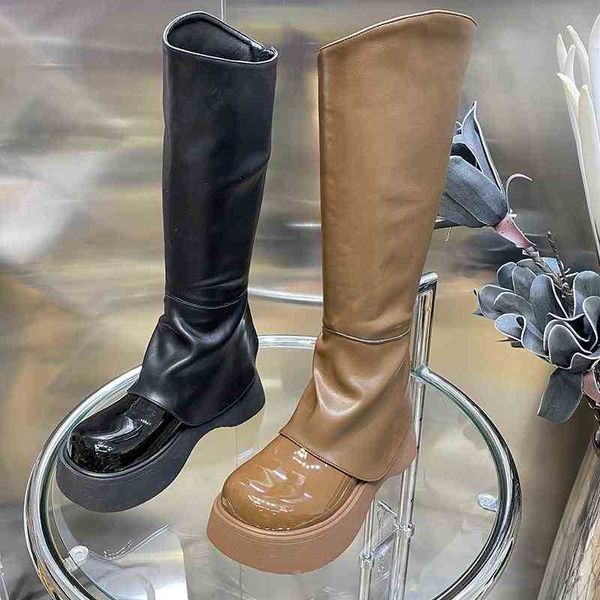 

boots dress shoes knee high womens autumn new plus velvet platform cotton round toe winter snow ytmtloy botines de muje square heel 1, Black