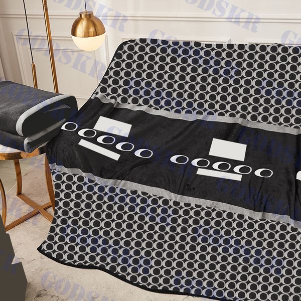 

fashion black blanket sofa cover letter print plush blanket winter warm quilt shawl