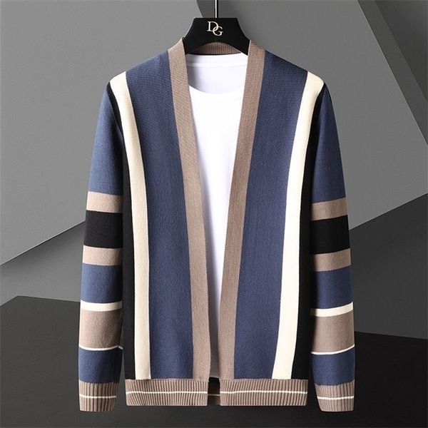 

men's sweaters boutique knitted cardigan young men's korean version personalized splicing casual coat trend sweater in spring and, White;black