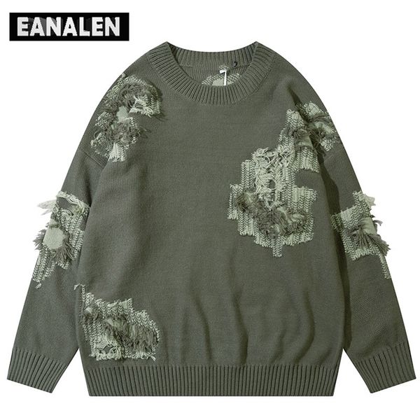 

men's sweaters harajuku retro black blue jumper knit sweater men's winter gothic solid color casual oversized sweater thick grandp, White;black