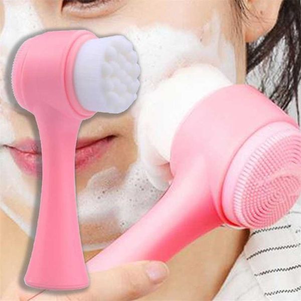 

cleaning tools accessories 5pcs face brush fiber cleansing brush face massage skin care tool double side massage portable silicone skin care