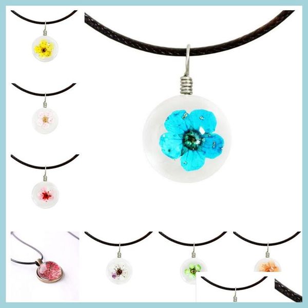 

pendant necklaces handmade jewelry narcissus glass ball dry flower female pendant necklace dan318 mix order necklaces drop de bdedome dh7us, Silver