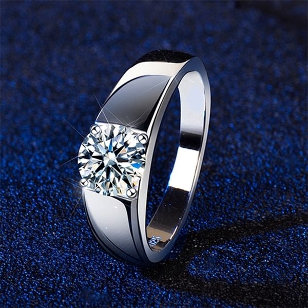 

cluster rings classic 1ct ring for men women diamond jewelry real 925 silver gifts no sign engagement ring for wedding 220922, Golden;silver
