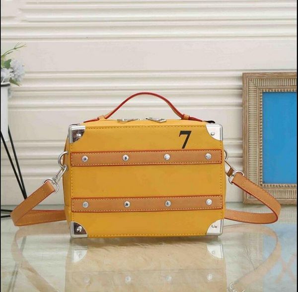 

lvvl bag handbags trunk tote bag petite malle shoulder handbags box pocket woman evening crossbody bag leather luxury designer embossing clu
