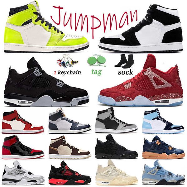 

2022 bred patent 1s jumpman basketball shoes mens trainers 1 visionaire women sports oklahoma sooners 4s trainers white oreo 4 military jord, Black