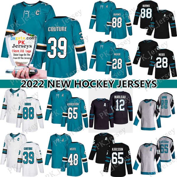 

hockey jerseys 39 logan couture reverse retro 65 erik karlsson 28 timo meier 48 tomas hertl 88 brent burns 12 patrick marleau hockey jerseys, Black;red