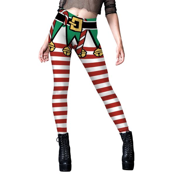 

women's pants autumn christmas leggings european and american elastic pants, Black;white