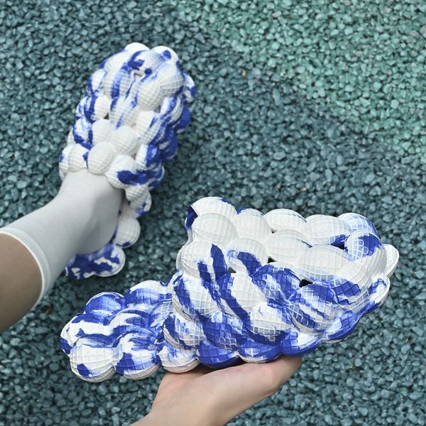 

slippers women summer slippers funny bubbles balls soft eva couple young massage slipper female home street shoes ladies fashion slides 2209, Black