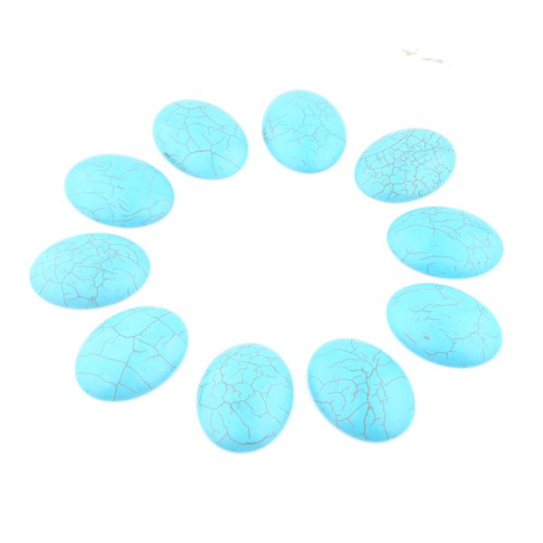 

turquoises stone loose gemstones flat back oval cabochon 30x40x7mm cab no drill hole jewelry making u3343, Black