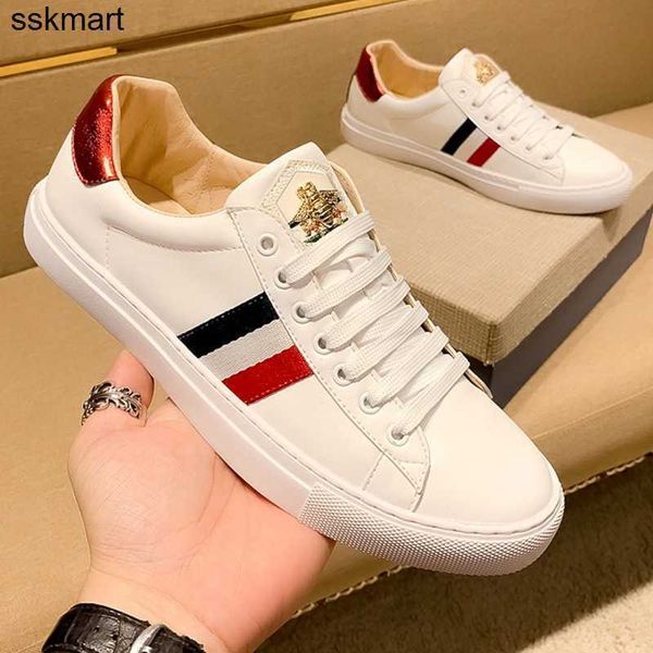 

dress shoes luxury designer little bee white sneakers men board sneakers high version leather casual shoes headlayer cowhide tide brand, Black