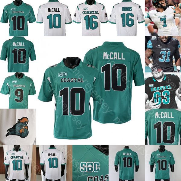 

coastal carolina chanticleers football jersey ncaa college grayson mccall reese white cj beasley mobley pinckney killen jenkins boykin brown, Black