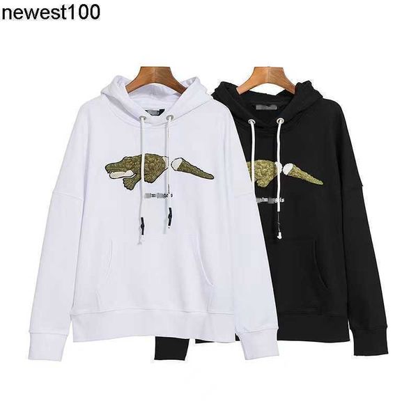 

dsigner men's hoodies sweatshirts new brand broken tail crocodile embroidered hoodie men women lovers loose hoodie, Black