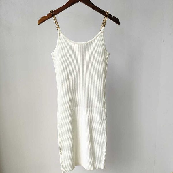 

women's knits & tees metal chain sling slim knit skirt summer fashion sexy, White