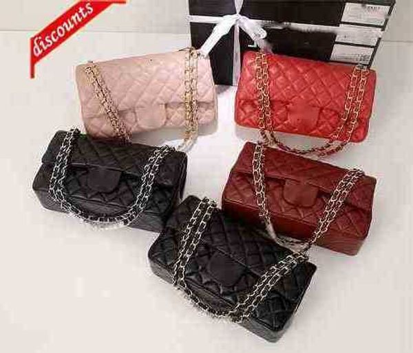 

other bags brand luxury cc design 17 colors woman's 1112 letter plaid shoulder chain bag lambskin handbag vintage messenger caviar, Black;red