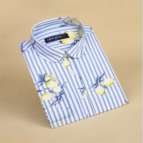 

women's blouses shirts women blouses blue striped shirt long sleeve turn down collar office leisure blouse shirt plus size blusas femi, White