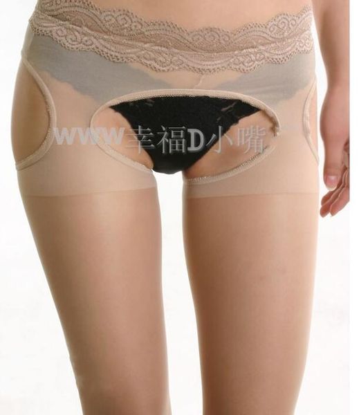 

stockings lace waist one-piece open file rabbit off one-piece translucent socks bare leg artifact female ultra-thin pantyhose, Red;black