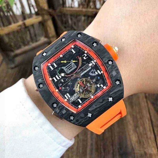 

superclone luxury mens mechanics watch richa milles men's automatic mechanical watch imported movement wine barrel carbon fiber tourbil, Slivery;golden