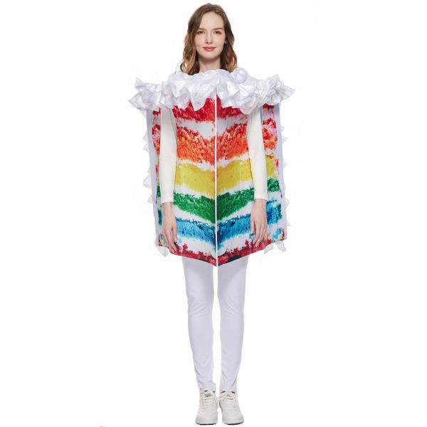 

stage wear halloween thousand layer cake acting costume rainbow costumes cosplay party, Black;red