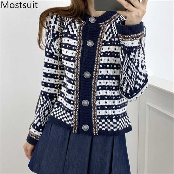 

women's sweaters 2022 autumn geometric knitted korean cardigans sweaters women long sleeve single-breasted vintage elegant ladies card, White;black