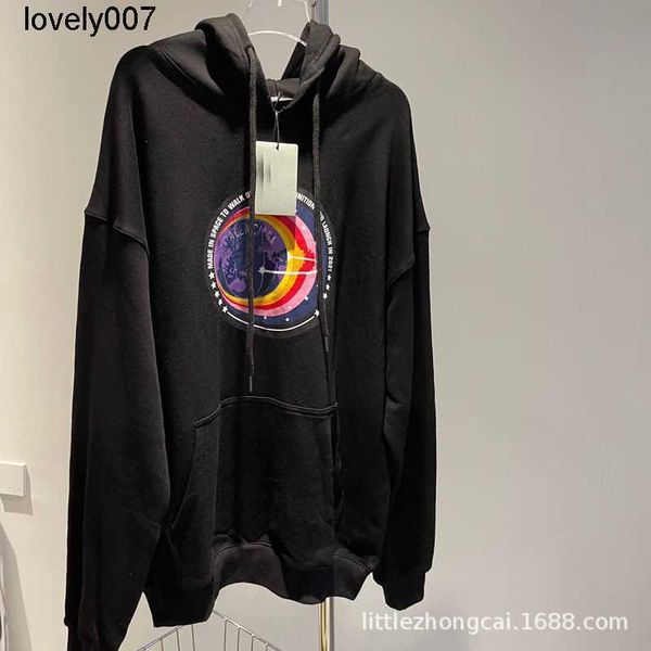 

designer men's hoodies sweatshirts paris long autumn new fashion letter printing rainbow planet men women's hoodie couple hoodie b, Black