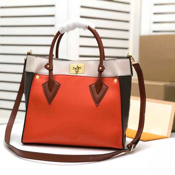 

53823 designer luxury handbags purse on my side bags elegant stitching fine grain calf shoulder strap handbag luis size