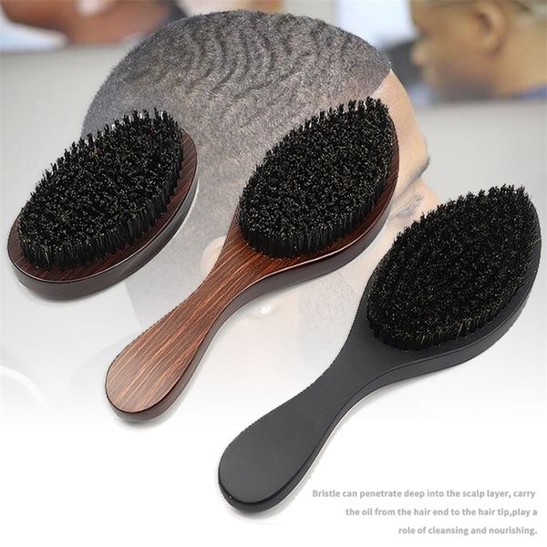 

hair brushes custom wooden 100% boar bristle 360 curved wave hair brush 220926, Silver