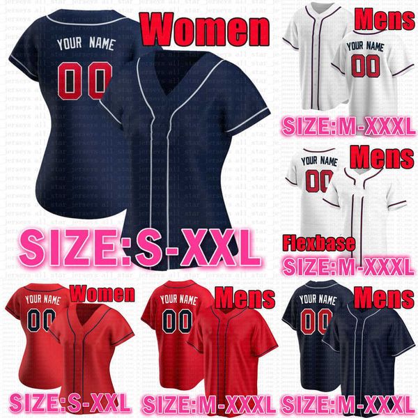 

custom swanson baseball jersey olson riley murphy duvall ozuna contreras an men women kid shirt dansby matt austin travis hank fried stitche, Black