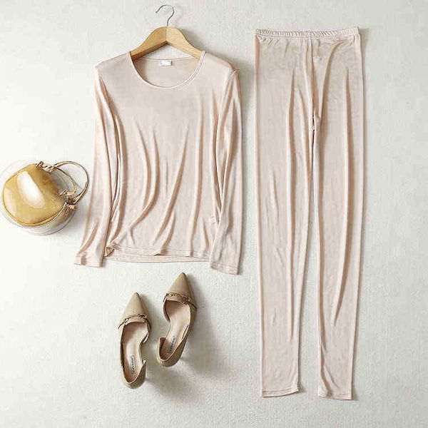 

women's 50% silk 50% viscose base layer warm thermal underwear set long johns and bottom set  l xl xs380 220112, Black;pink