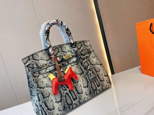 

luxury designer bag retro shoulder bags women crossbody designers bag classic printed snakeskin style large capacity leather handbag simplem, Red;black