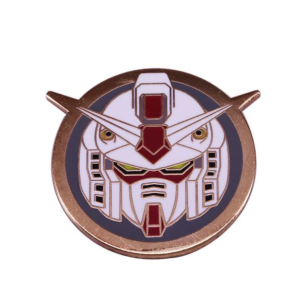 

japanese anime enamel pins robot metal cartoon brooch backpack hat collar lapel badges men women fashion jewelry gifts, Blue