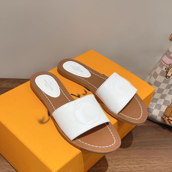 

2023 paris womens slippers scuffs summer sandals beach slide slippers girls flip flops loafers beautiful embroidered -030, Black