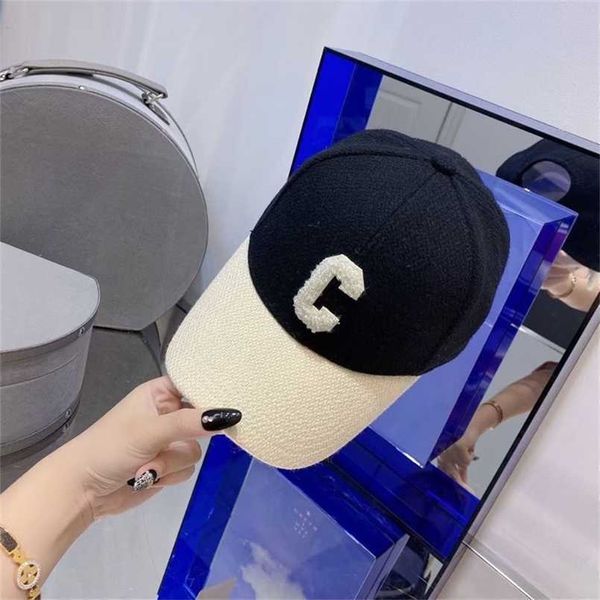 

designer ball celins caps autumn winter show letter baseball cap triomphe embroidered label duck tongue cap wool cap, Blue;gray
