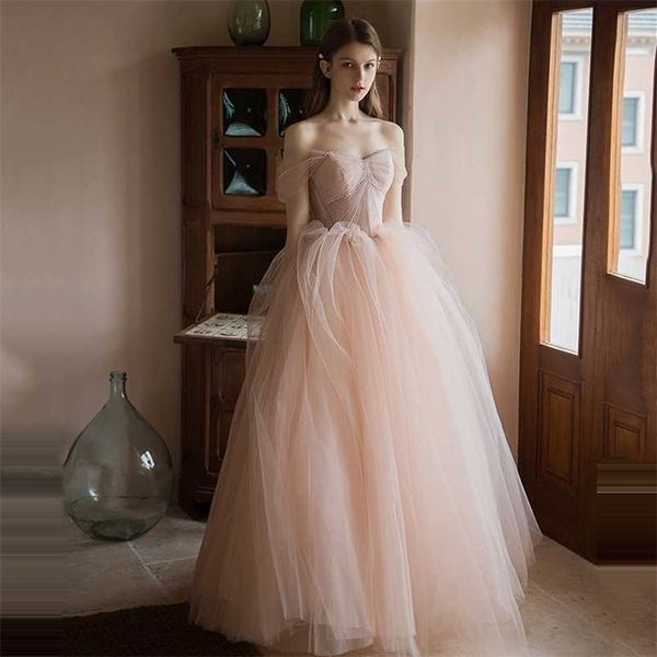 

party dresses lamya luxurious pink long tulle prom dresses off the shoulder sweetheart beads evening party gown customized vestido de noiva, White;black