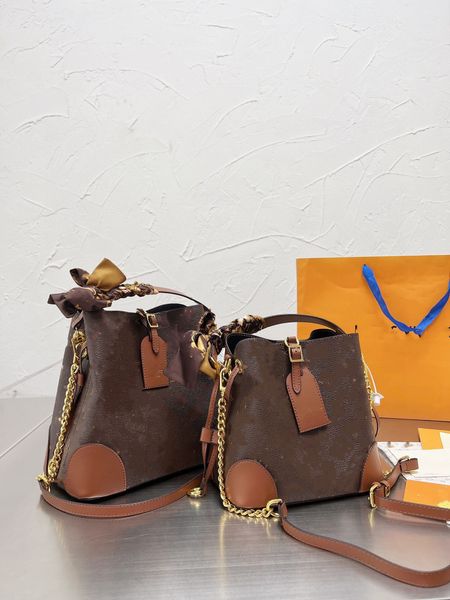 

designer shoulder bag women's old-fashioned bucket bag distribution scarves