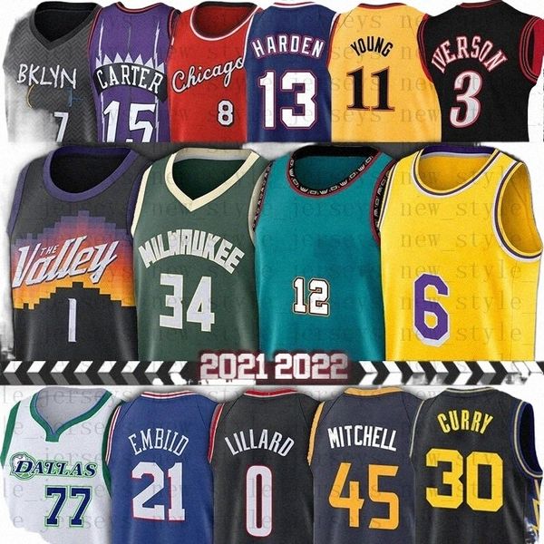 

devin memphi grizzlie 1 booker basketball jerseys giannis 34 antetokounmpo ja 12 morant joel lebron embiid damian curry 0 lillard 30 stephen, Black;red