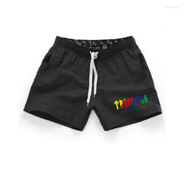 

trapstar men's hoodies sweatshirts shorts fashion men summer women casual male pants quick drying jogger sports beach, Black