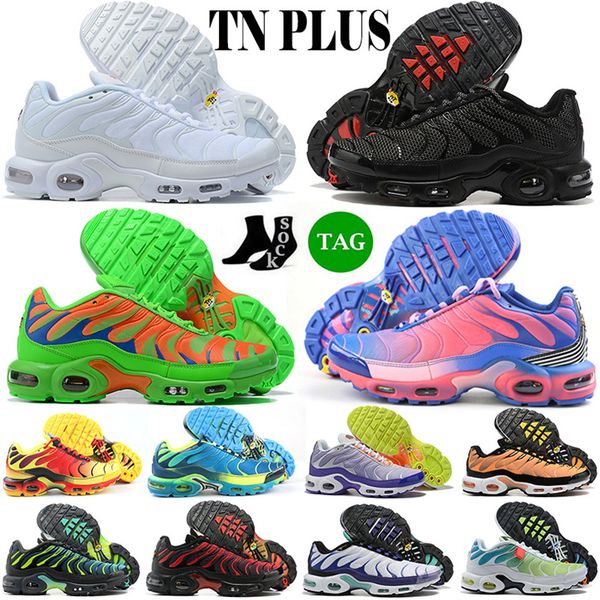 

shoes running tns tn plus men women air cushion vapores university blue oreo triple black white sunset gradient sports designer sneakers