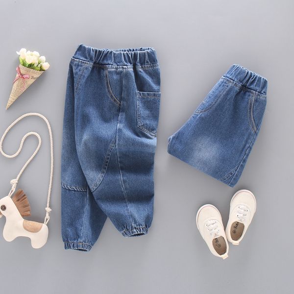 

jeans ienens kids boys trousers baby boy's cotton soft denim pants children jean long bottoms cowboy clothing 220923, Blue